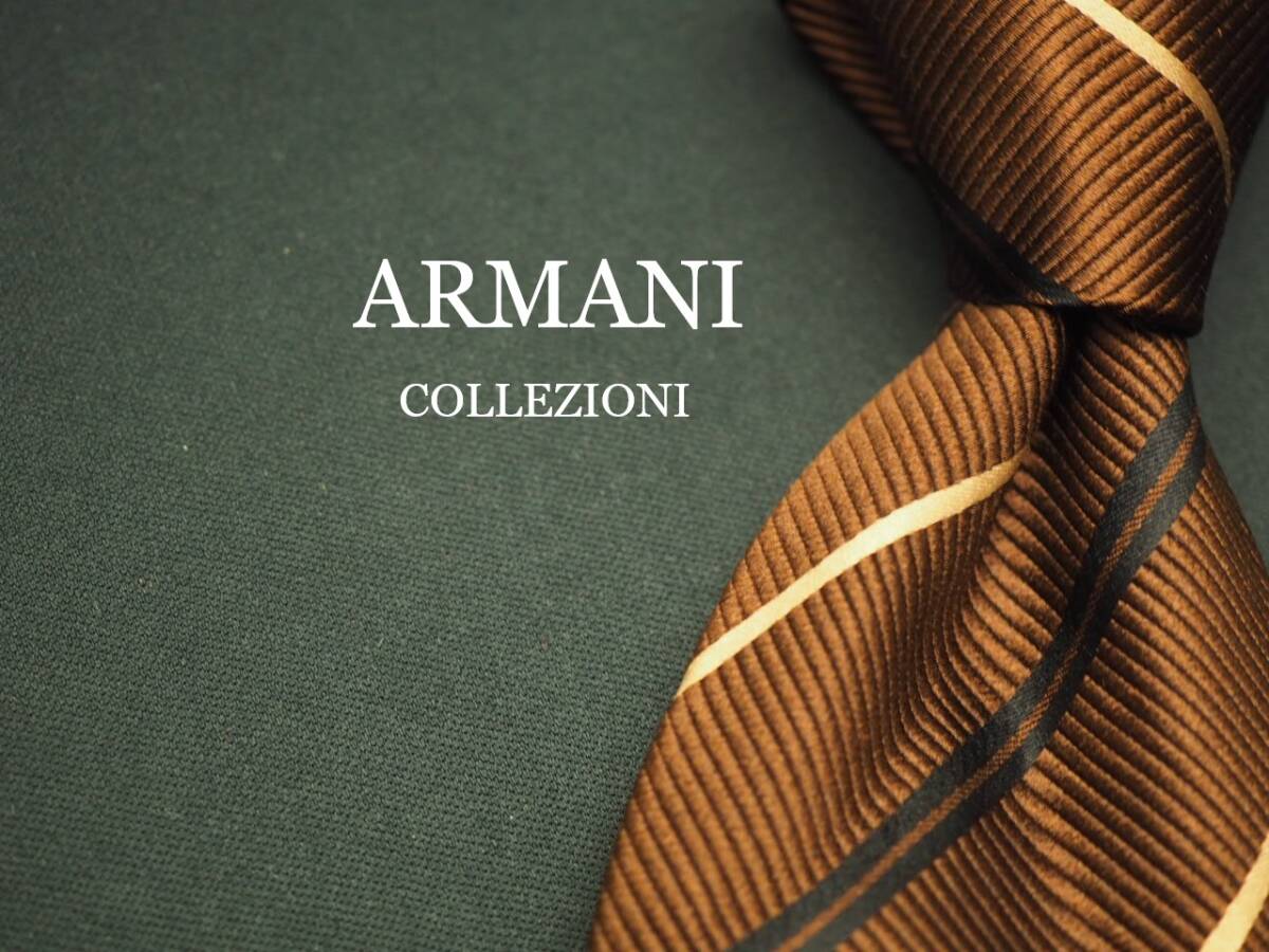 美品【ARMANI COLLEZIONI アルマーニ コレッツォーニ】 K 2050 SILK ブランド ネクタイ 古着 良品 転売 仕入拍卖