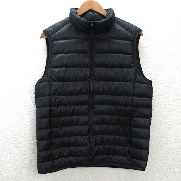 U■ユニクロ/UNIQLO ウルトラライトダウンベスト【L】黒/men's/E47【中古】■拍卖