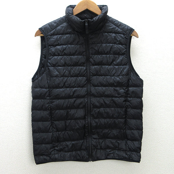 U■ユニクロ/UNIQLO ウルトラライトダウンベスト【M】黒/men's/G45【中古】■拍卖