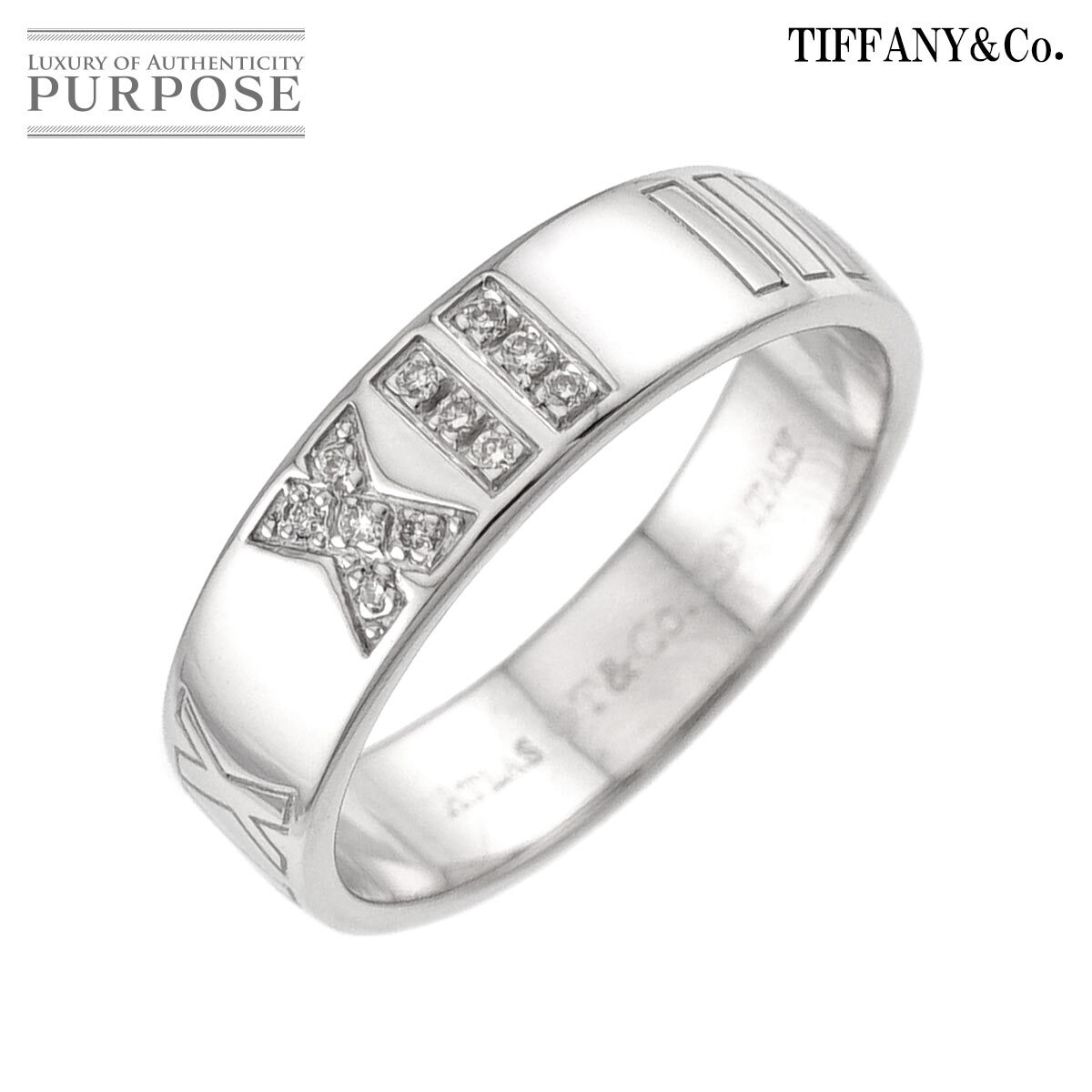 ティファニー TIFFANY&Co. アトラス 13.5号 リング ダイヤ K18 WG ホワイトゴールド 750 指輪 Atlas Diamond Ring 90334561拍卖