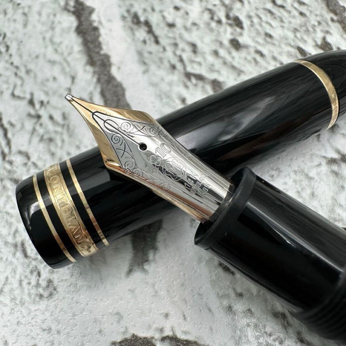 【美品/最高級】Mont Blanc モンブラン 万年筆 マイスターシューテック 149 14K 585 4810 吸入式 ブラック 黒 ステーショナリー 筆記用具拍卖