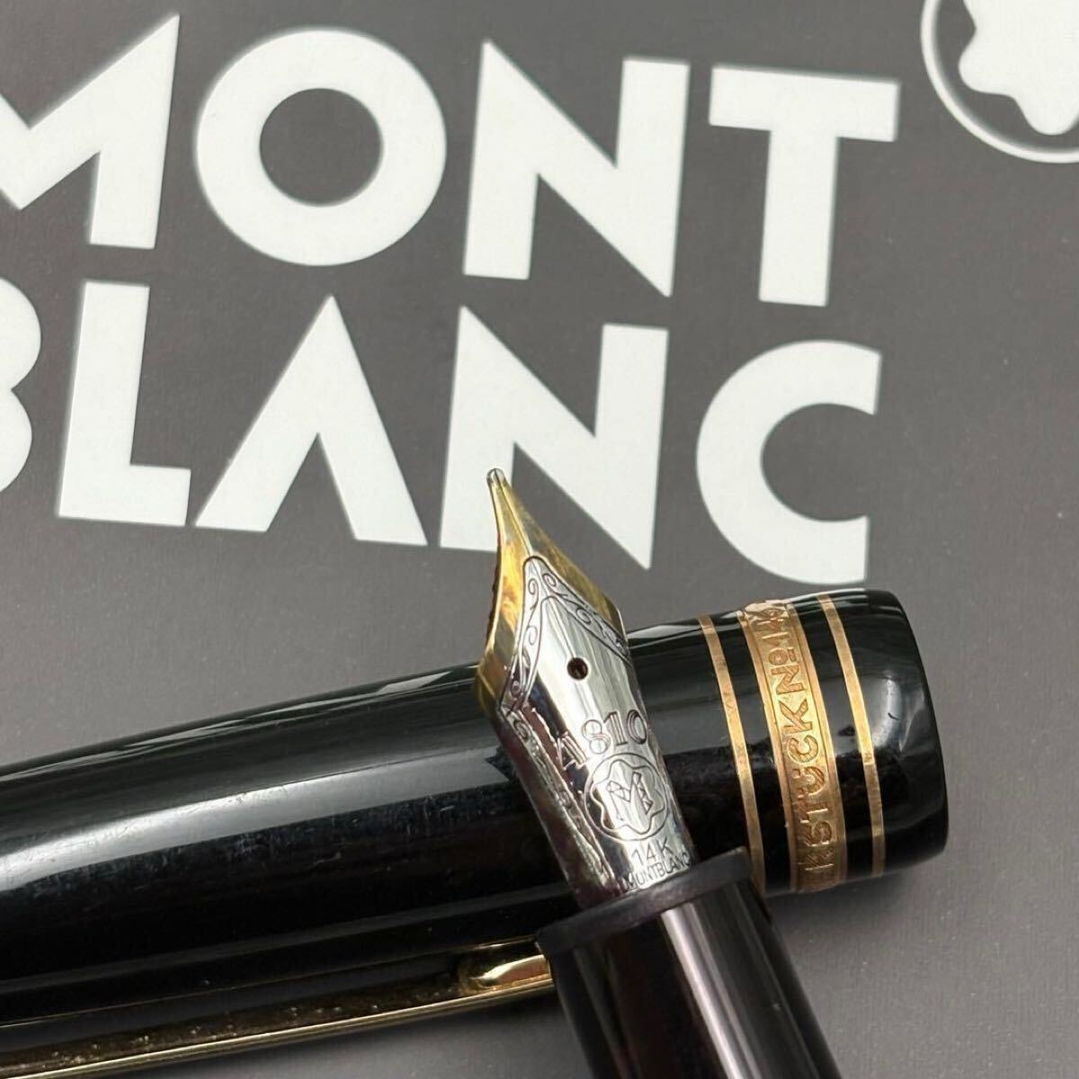 【美品/最高級】Mont Blanc モンブラン 万年筆 マイスターシュテック ル・グラン 146 14k ブラック 黒 ステーショナリー 筆記用具 メンズ拍卖