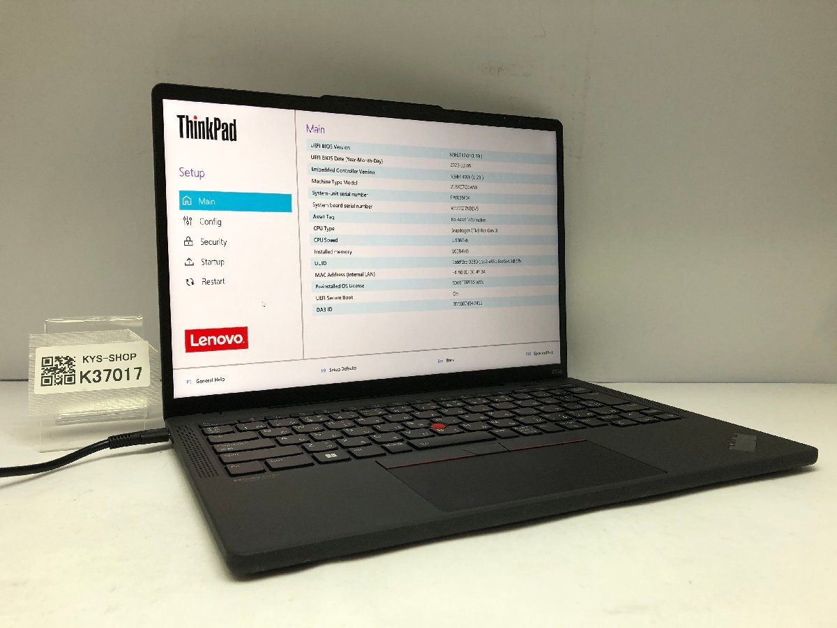 ジャンク/ LENOVO ThinkPad X13a Gen1 Snapdragon 8cx Gen3 メモリ16GB ストレージ無し 【K37017】拍卖