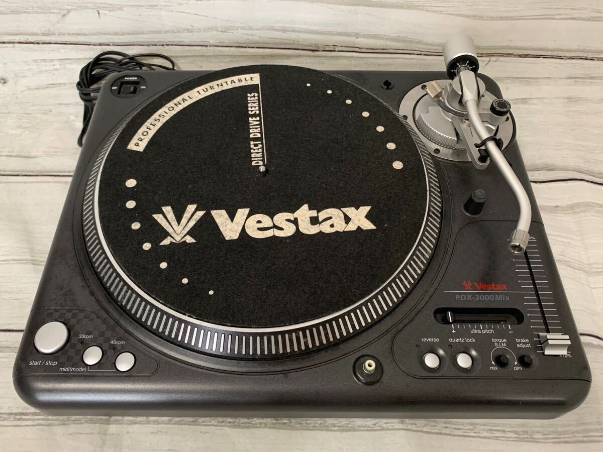 Vestax PDX-3000Mix ターンテーブル ベスタクス DJ機器 音楽 趣味 ブラック 通電確認 現状品 ④ は拍卖
