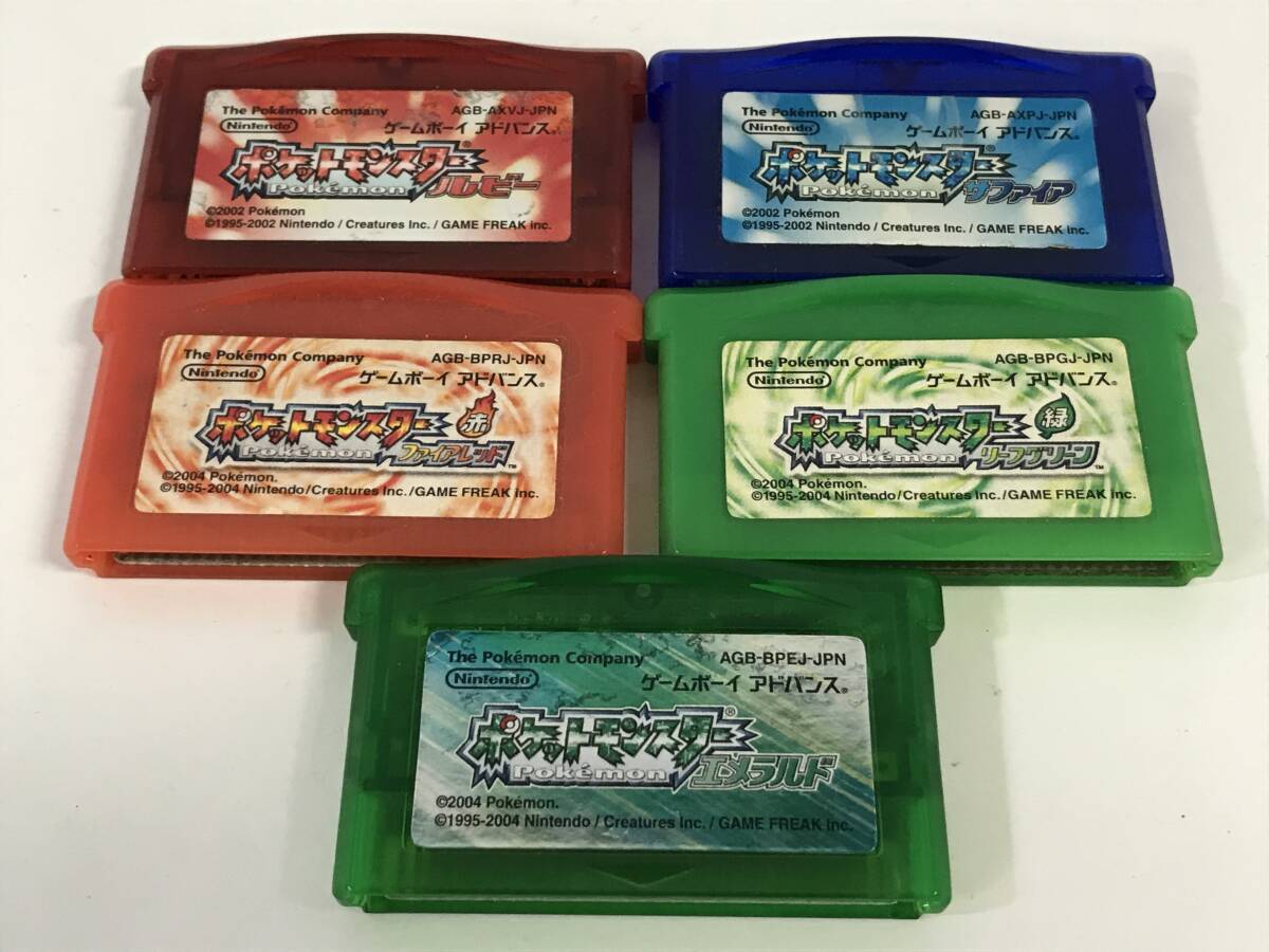 ●○タ738 GBA ゲームボーイアドバンス ポケットモンスター ポケモン 5本セット エメラルド リーフグリーン ファイアレッド 起動確認済み○拍卖