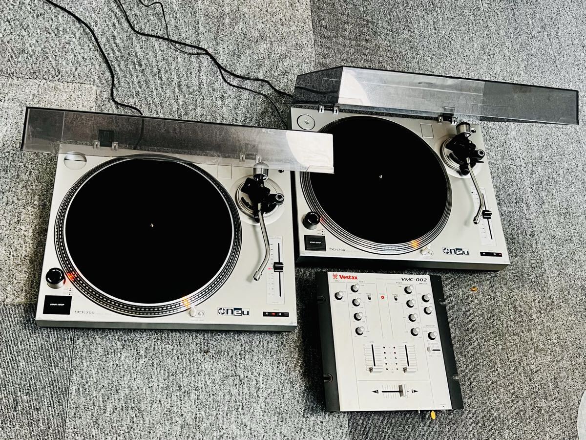 【Neu製/ダイレクトドライブターンテーブル】「DD-1200×2」【DJミキサー/Vestax製】「VMC-002」ベスタクス/DJミキサー/通電動作OK拍卖
