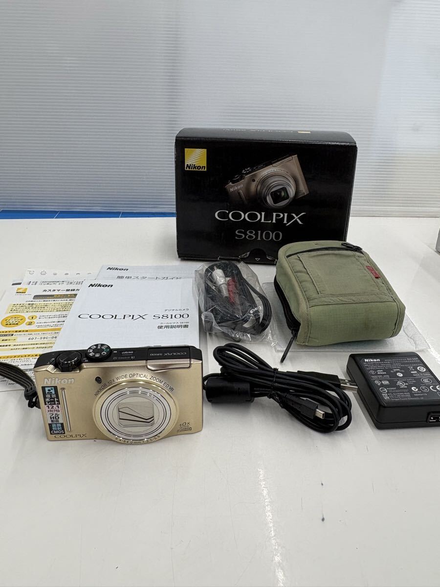 坂2608-222 Nikon COOLPIX デジカメ S8100 ニコン クールピクス コンパクトデジタルカメラ コンデジ シャンパン プレシャス ゴールド拍卖