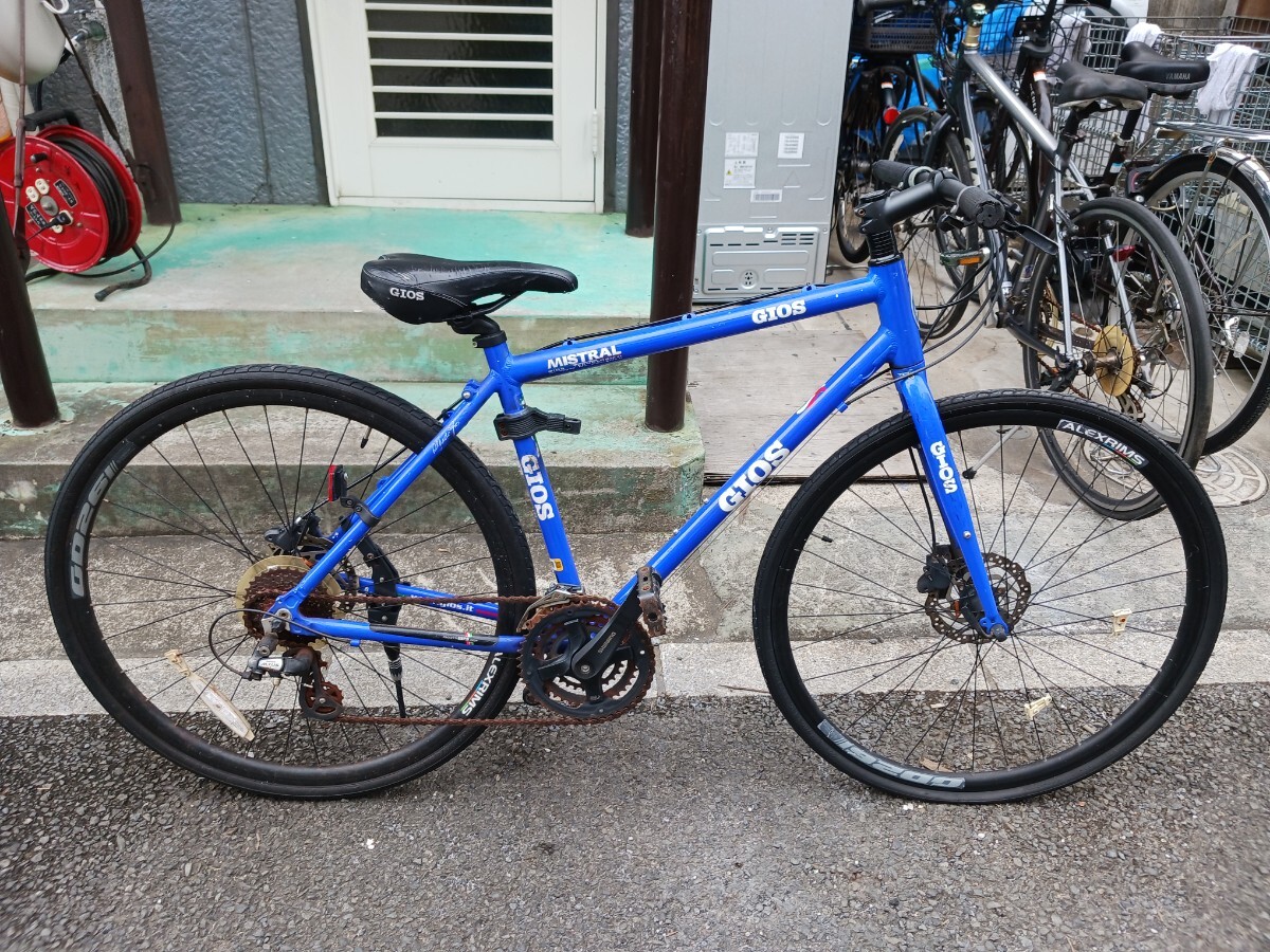 21133-05★直接引取大歓迎★GIOS MISTRAL/ジオス ミストラル クロスバイク ブルー 700×32c-28 46cm★拍卖