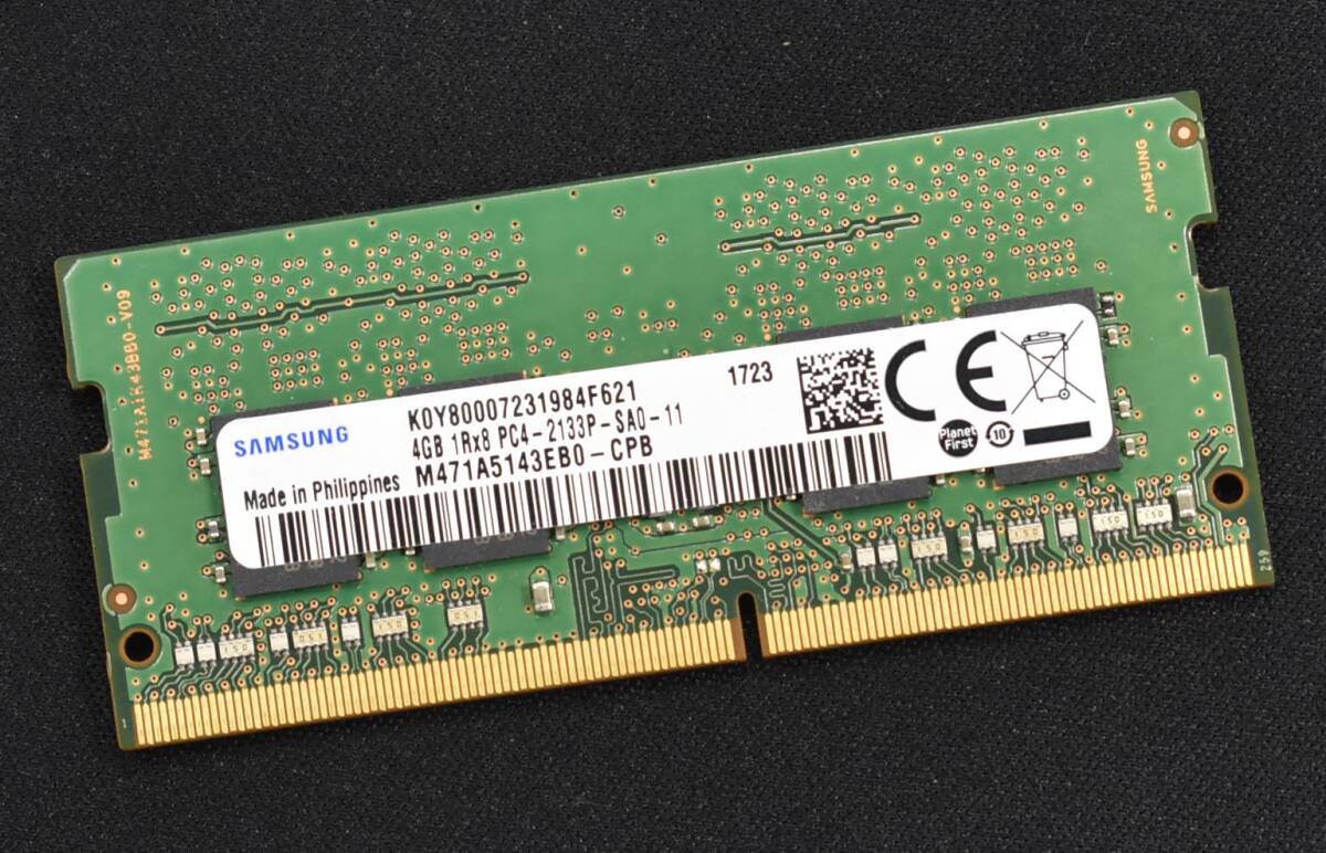 4GB DDR4 SO-DIMM SODIMM DDR4-2133 PC4-17000 260pin non-ECC Samsung 4GB 1Rx8 PC4-2133P-SA0-11 ノートPC向け (管:SB1308 x3s拍卖