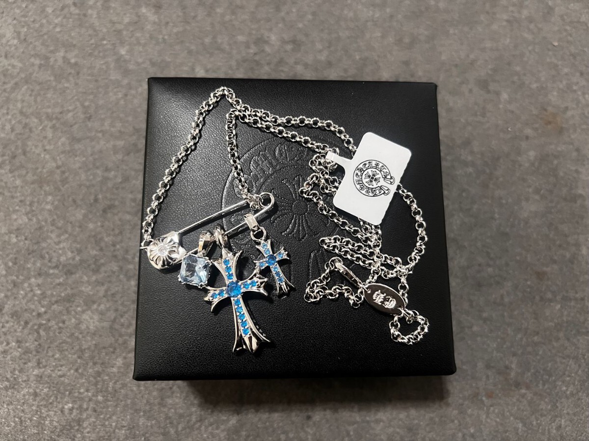 クロムハーツ CHROME HEARTS ネックレス シンプル ペンダントトップ シルバー925 BOX付き クロス 58cm拍卖