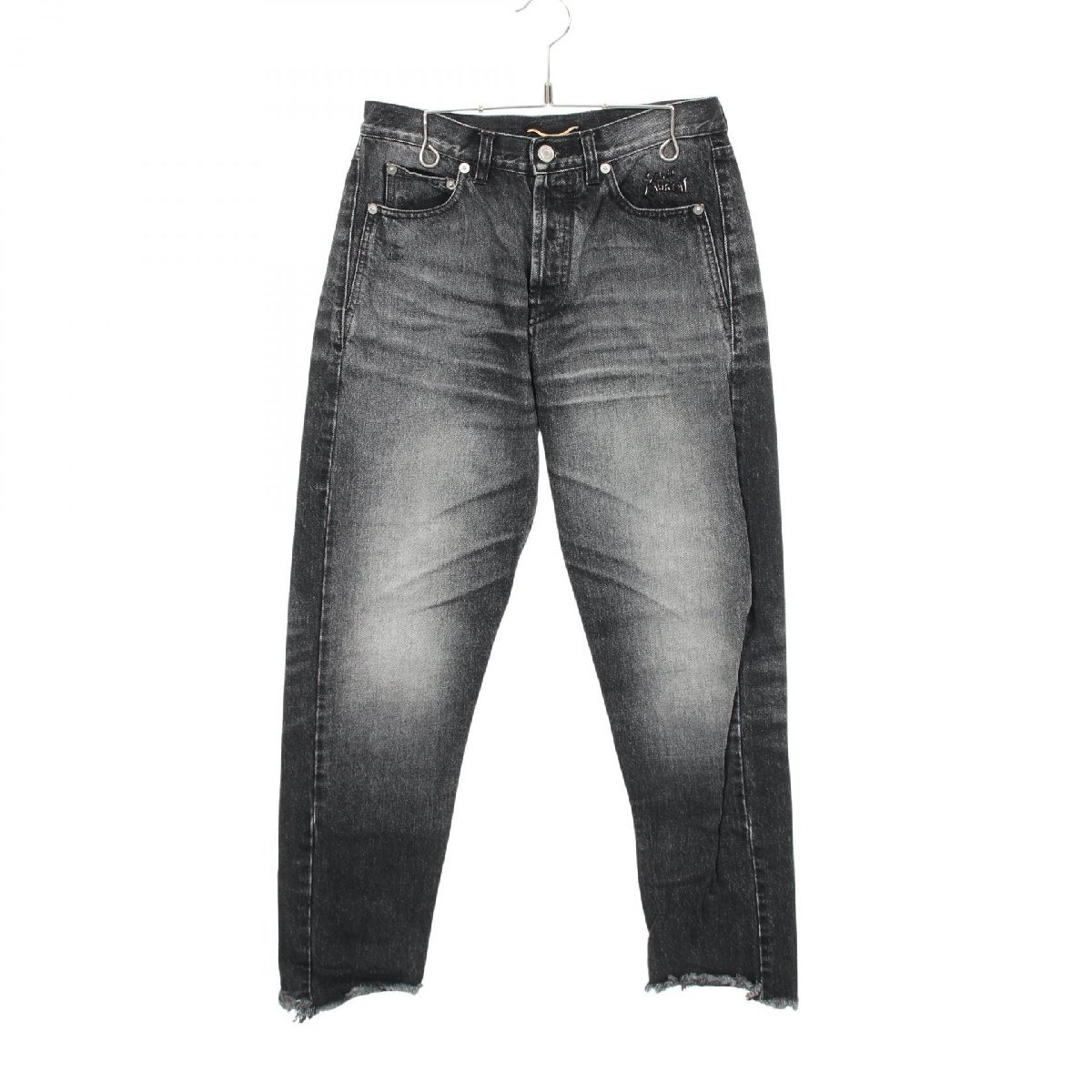 サンローランパリ SAINT LAURENT PARIS ロゴステッチ 切りっぱなし加工 デニムパンツ 衣料品 ボトムス コットン グレー系 480678 【拍卖