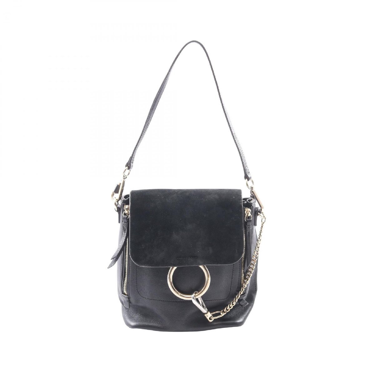 クロエ Chloe FAYE MINI フェイ ミニ 2WAY リュックサック バックパック バッグ レザー ブラック系 3S1233 【中古】拍卖