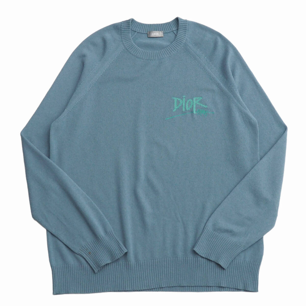 MJ5184▽DIOR × SHAWN STUSSY ディオール ショーン・ステューシー 20AW 033M609AT070 メンズXL カシミアニット ロゴ クルーネックセーター拍卖