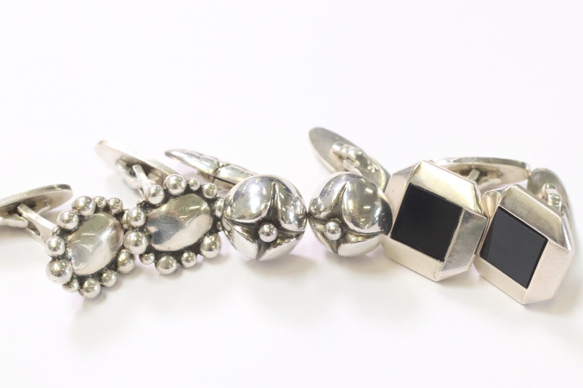 【3点】GEORG JENSEN ジョージジェンセン シルバー SV925 カフス メンズ アクセサリー まとめ 5791-K拍卖