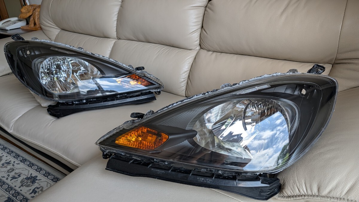 美品 HONDA ホンダ フィット GE6 GE7 GE8後期純正 インナー艶消しブラック&キャンディオレンジ塗装HIDヘッドライト拍卖