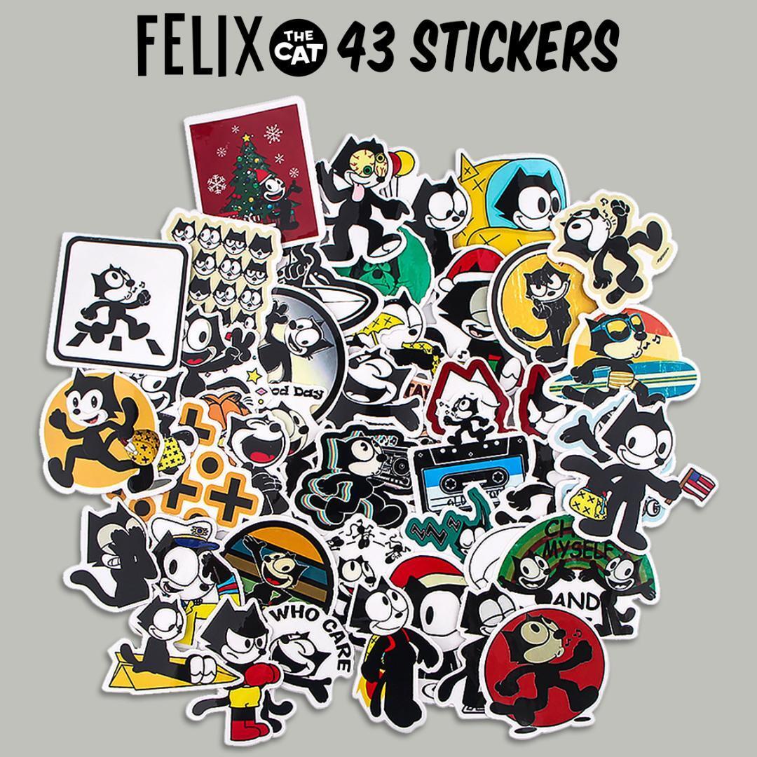 フィリックス・ザ・キャット ステッカー 43枚セット Felix the Cat 黒猫 フェリックス 防水 シール キャラクター拍卖