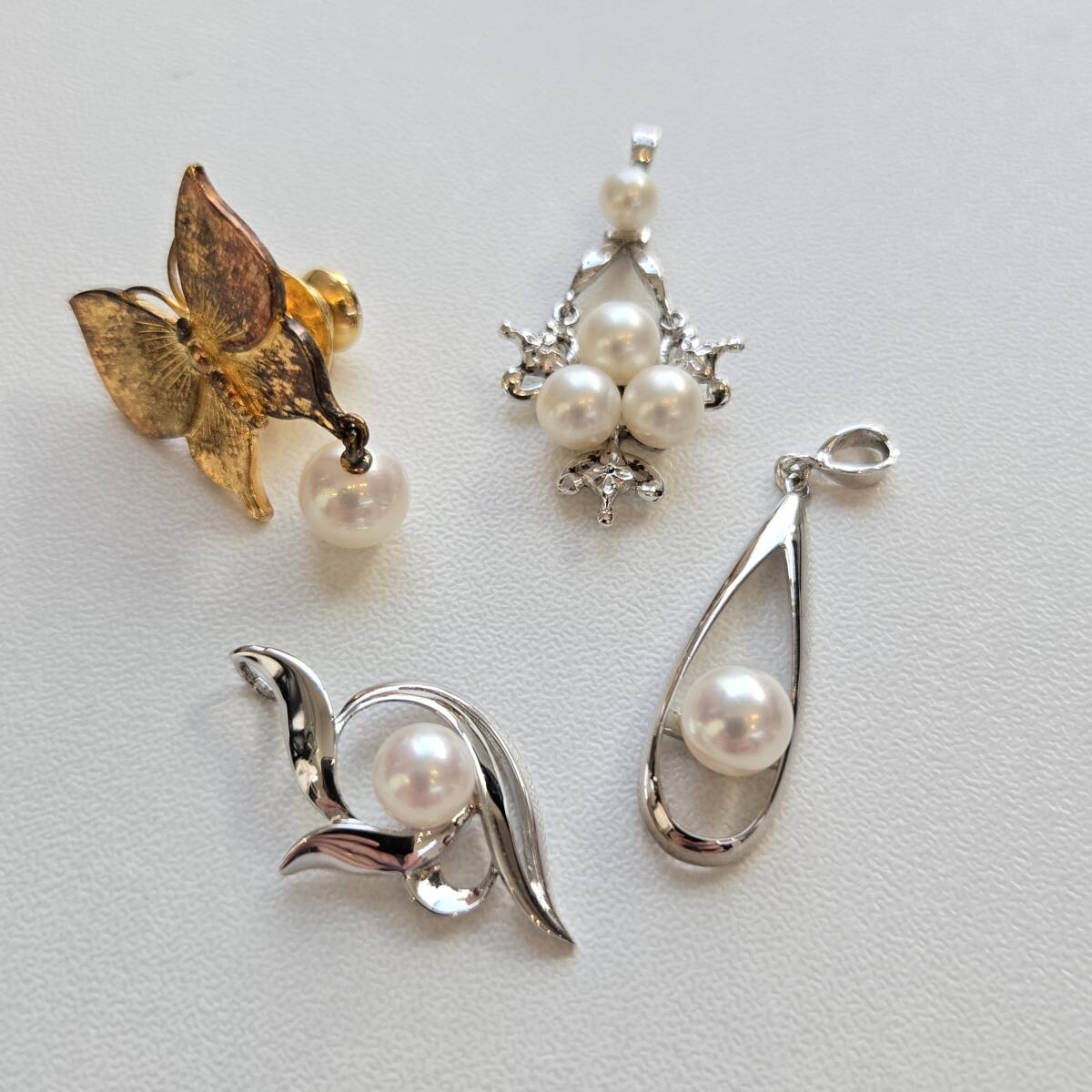 MIKIMOTO ミキモト 真珠 パール ペンダントトップ ピンブローチ S刻印 4点まとめセット シルバー アクセサリー m080201拍卖