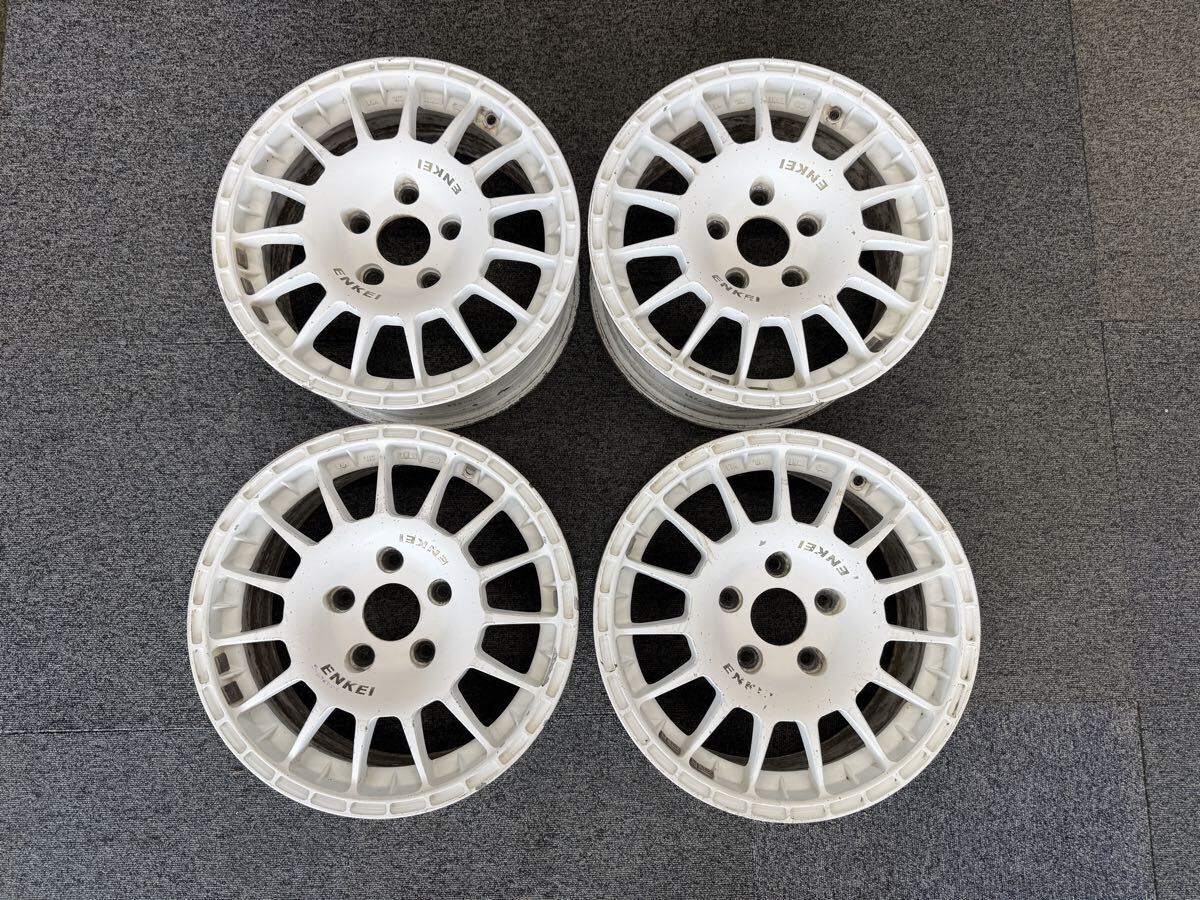 ENKEI SPORTS ES GRAVEL エンケイ グラベル pcd 114.3 5H 15インチ 6.5j +35 4本セット ランエボ6 CP9A ホワイト 当時物拍卖