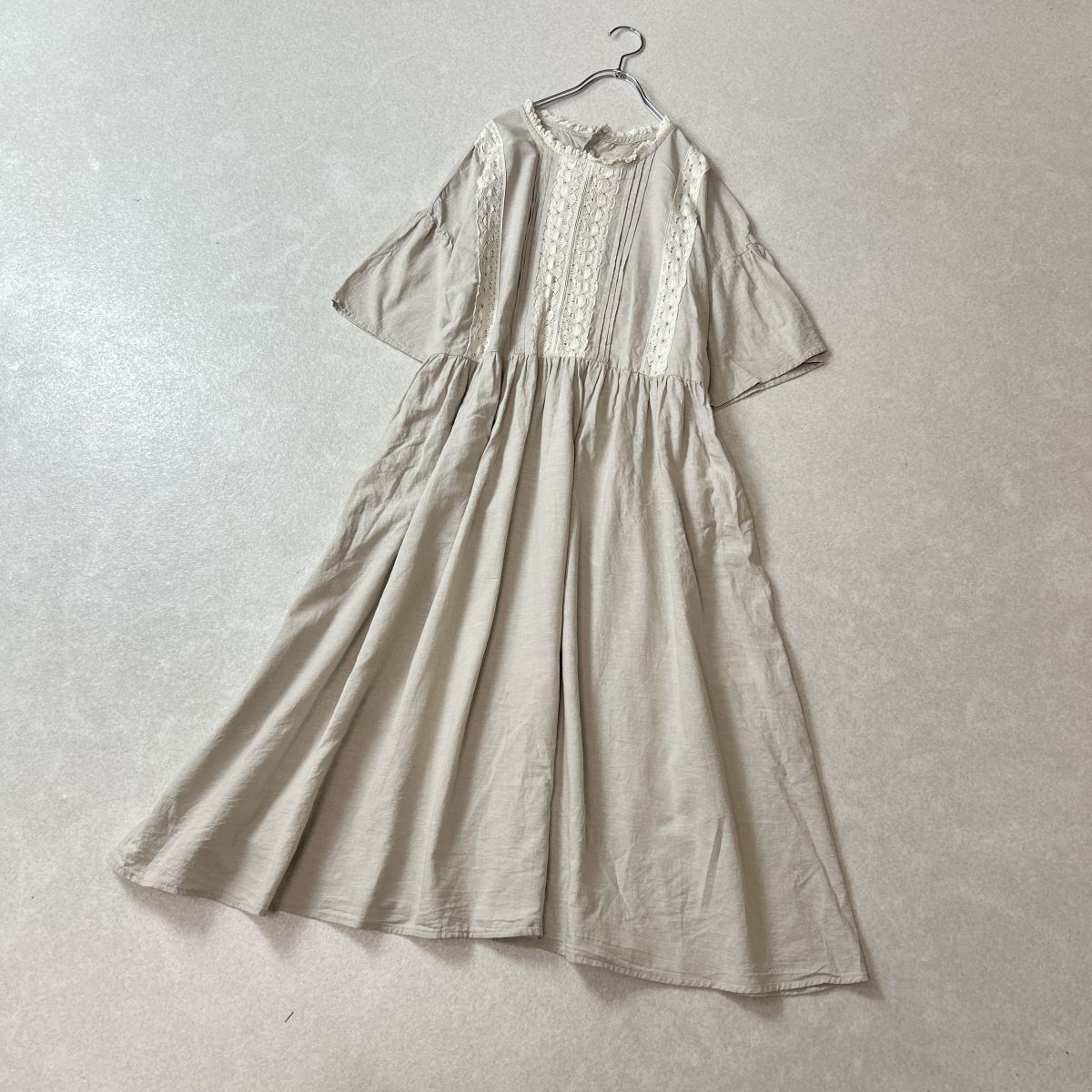 samansa mos2 サマンサモスモス ピンタック レース リネンブレンド ワンピース拍卖