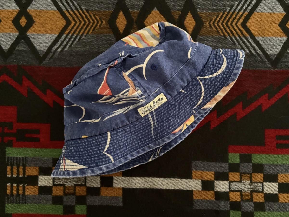 POLO Ralph Lauren HAWAIIAN BUCKET HAT L/XL 60cm バケットハット (RRL ビンテージ キャップ 90s拍卖