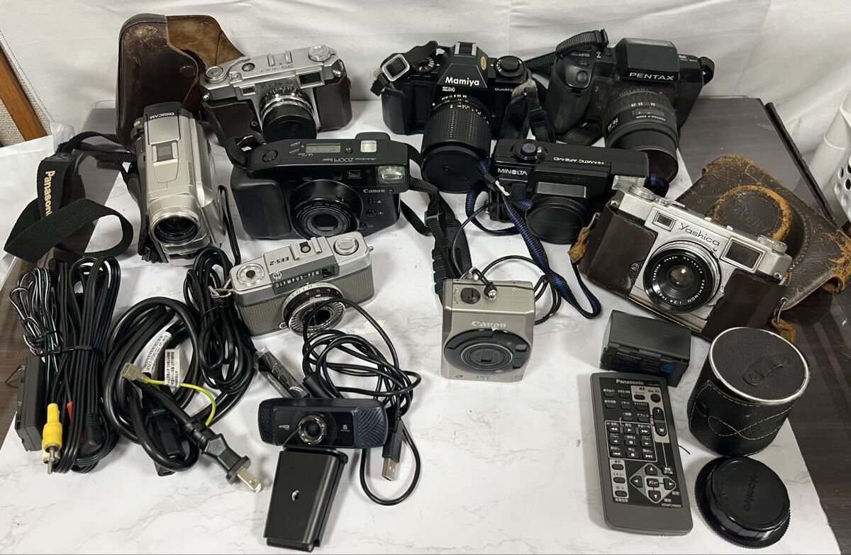 536【まとめ売り】 カメラ フィルムカメラ レンズ Canon MINOLTA PENTAX デジカメ など 動作未確認 1円〜拍卖