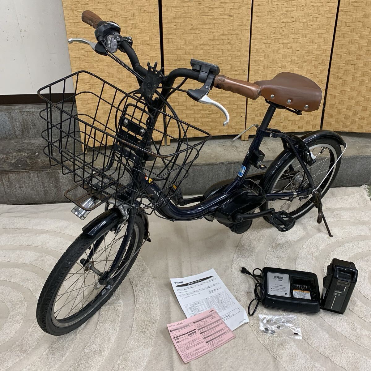 □ YAMAHA ヤマハ 電動アシスト自転車 PAS CITY-C 20インチ 3段階変速 フラットハンドル マットブラック 動作確認済み拍卖