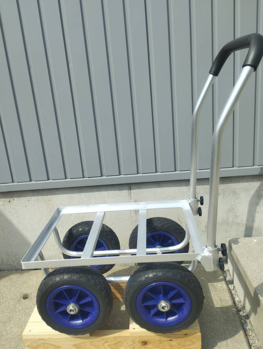 未使用保管品 アルミ 農業用台車 ノーパンクタイヤ アルミハウスカー 運搬車 カート コンテナカー コンテナ台車拍卖