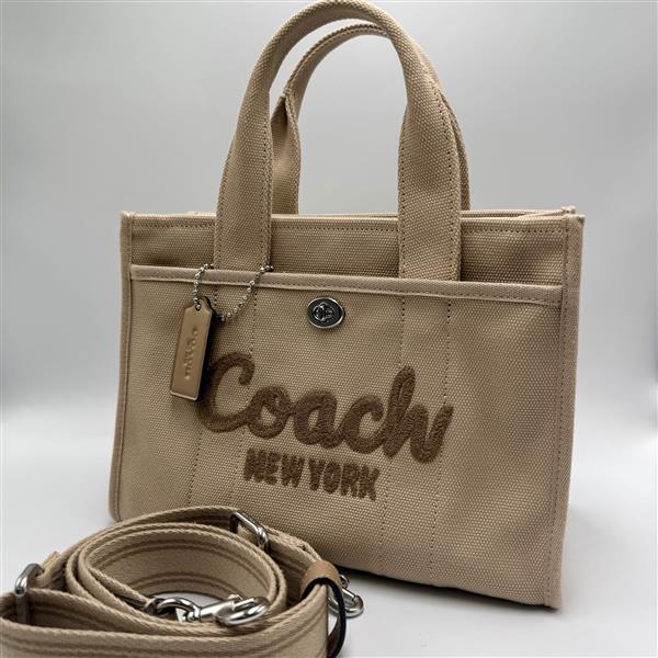 1円 出品 COACH コーチ カーゴ トート ターンロック 2way ハンドバッグ ショルダーバッグ ベージュ 現状品 個人保管品 ユニセックス 21641拍卖