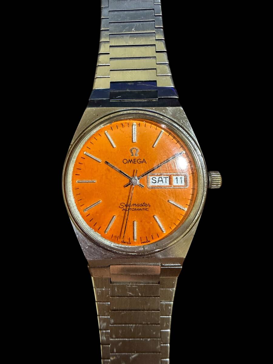 ☆OMEGA/Seamaster/オメガ/シーマスター/デイデイト/オレンジ/cal.1020/自動巻拍卖