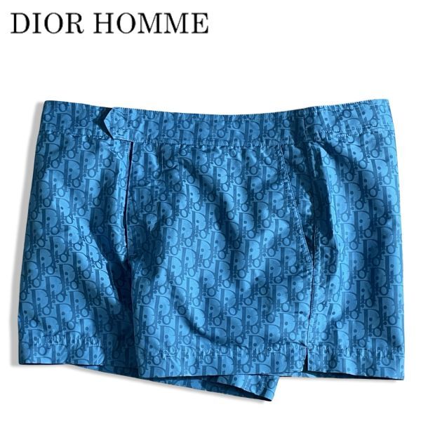257 美品 国内正規品 DIOR HOMME 22ss ディオールオム 293B102AB041 オブリーク ロゴ スイムウェア ハーフ ショーツ 水着 M イタリア製拍卖
