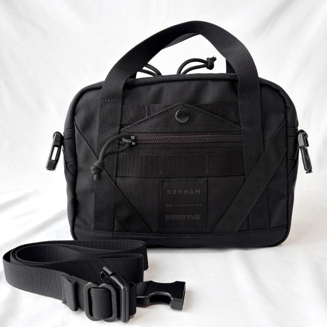 ■1円〜 <別注・超美品!!>■ブリーフィング×デンハム 7POINT SHOULDER AIR 2way ショルダーバッグ ナイロン ブラック 管:2608007拍卖