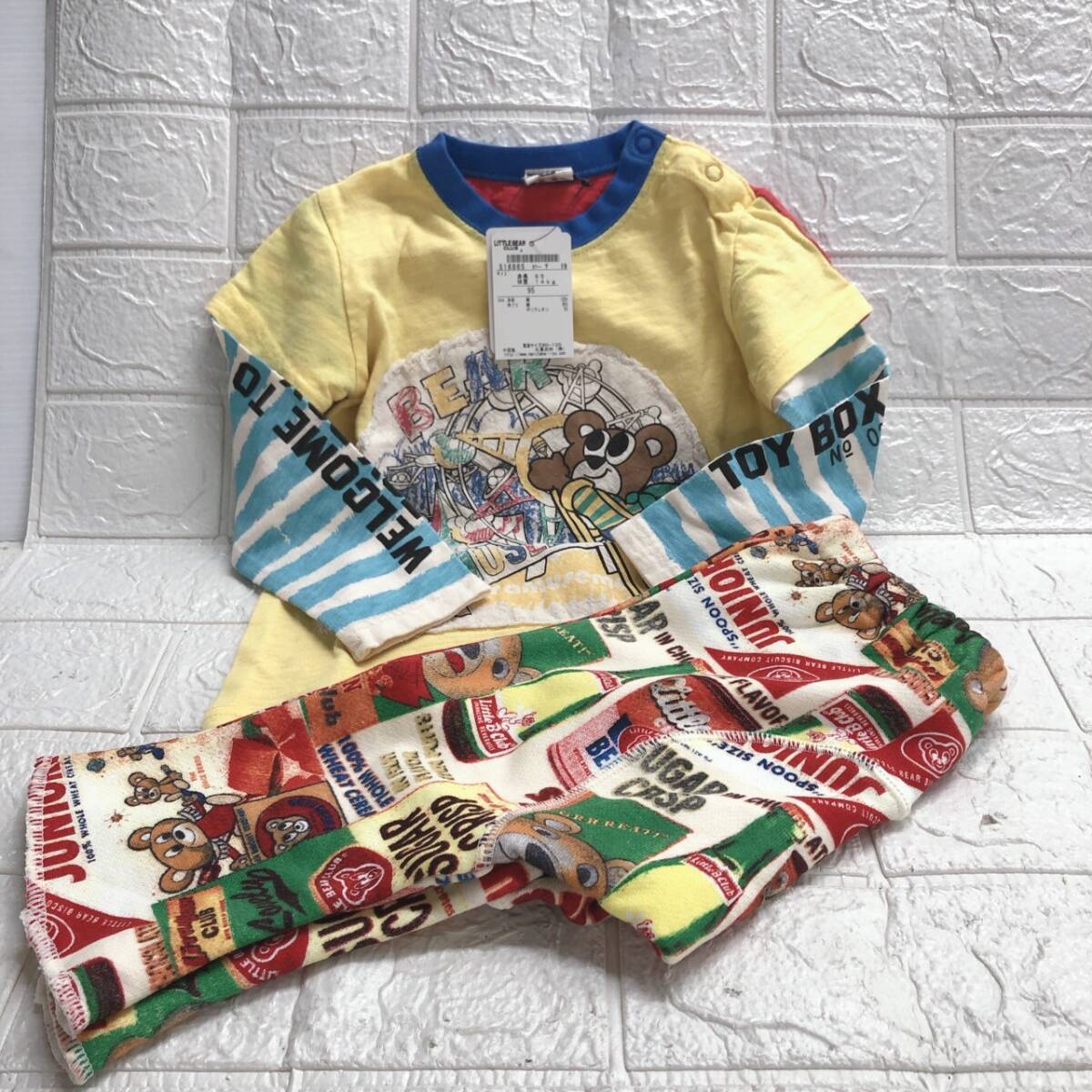 ★【在庫処分価格】LITTLE BEAR CLUB 長袖 Tシャツ ボトムス 95㎝ 2点 子供 キッズ 丸高衣料 経年保管品 現状品☆T8-683J拍卖