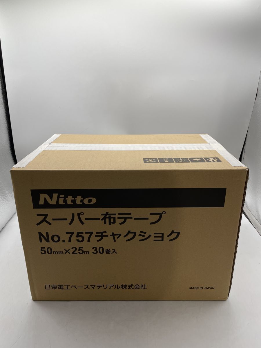未開封品 日東電工 Nitto (ニットー) スーパー布テープ NO.757 チャクショク 白 50mm×25m 30巻入り 【いわき鹿島店】拍卖
