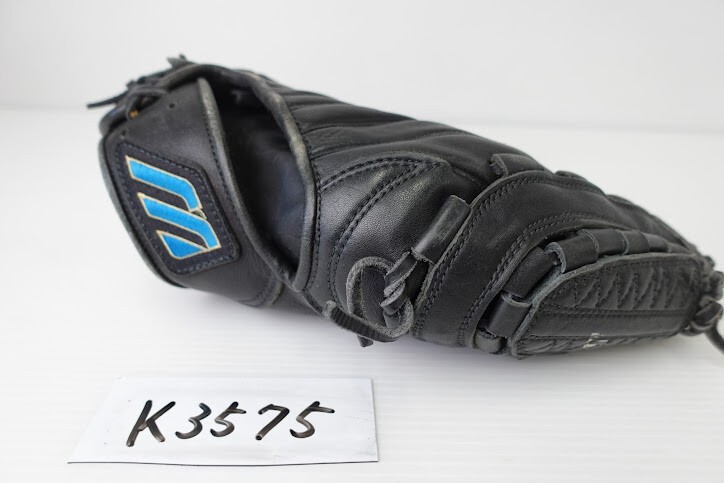 【k3575】Mizuno ミズノ BuwLeague pro model グローブ 野球グローブ 青 革製 ベースボール拍卖