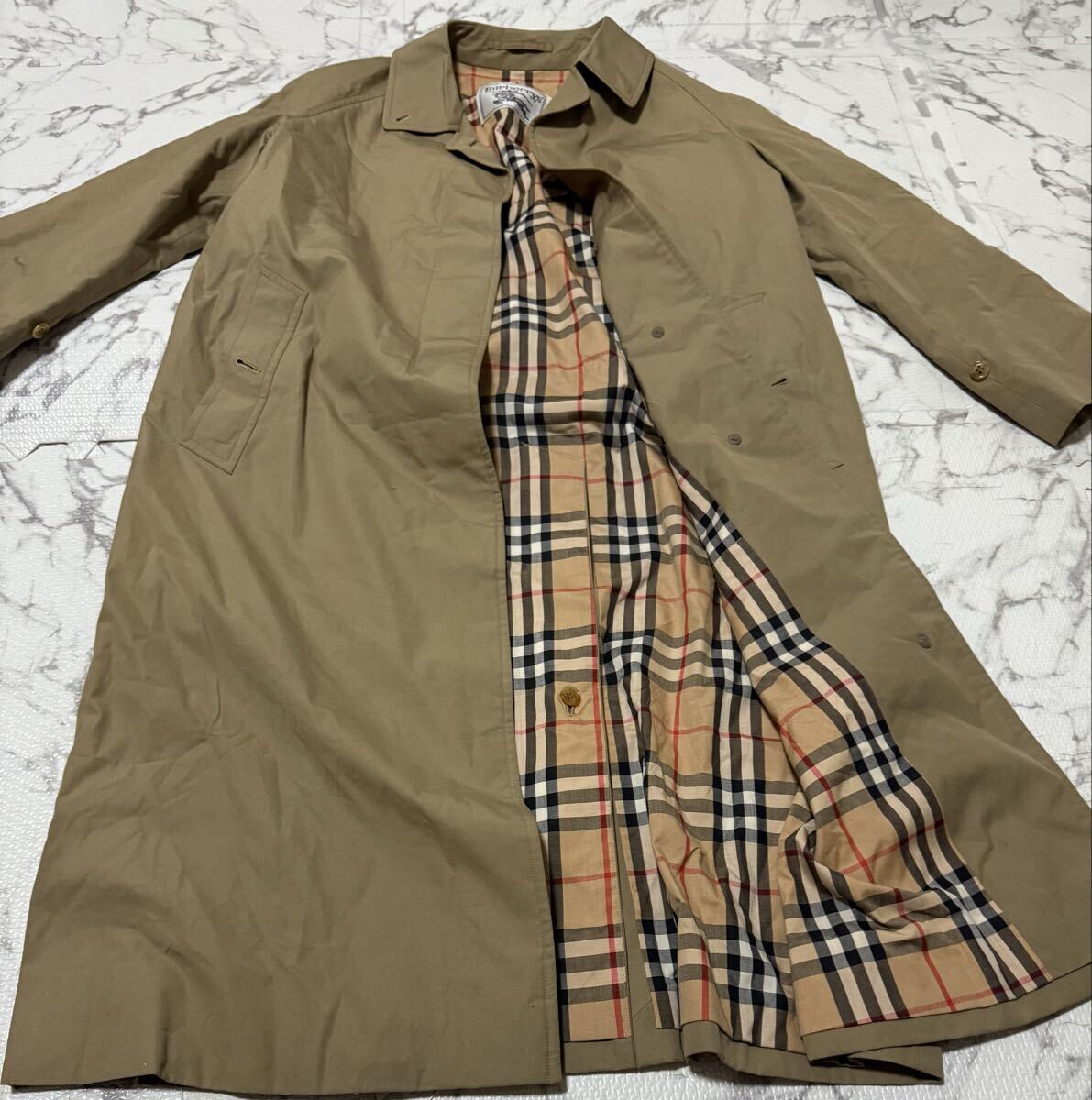 ★BURBERRY バーバリー コート ロングコート トレンチコート ノバチェック レディース 9AB2拍卖