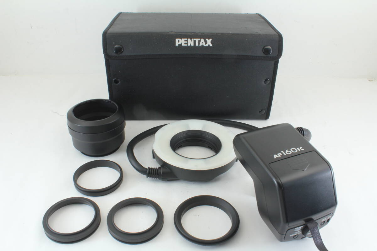 PENTAX ペンタックス AF160FC オートマクロストロボ リングフラッシュ 接写用 マクロリング ケース 元箱付 撮影 カメラ アクセサリー拍卖