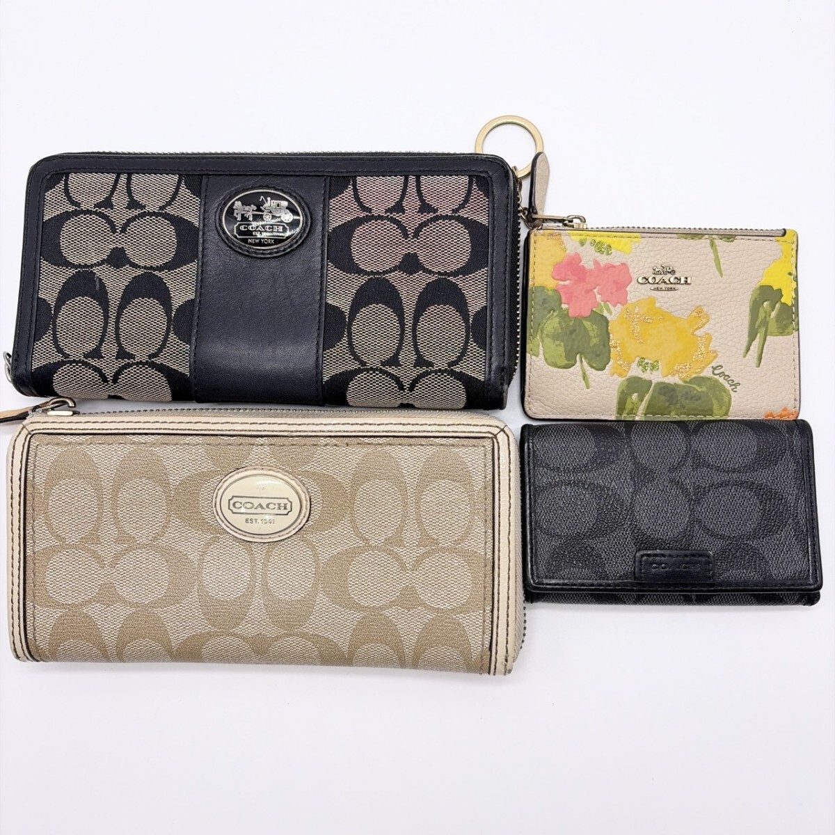 1円 COACH コーチ まとめ 財布 カードケース ジャンク 長財布 2つ折り シグネチャー拍卖