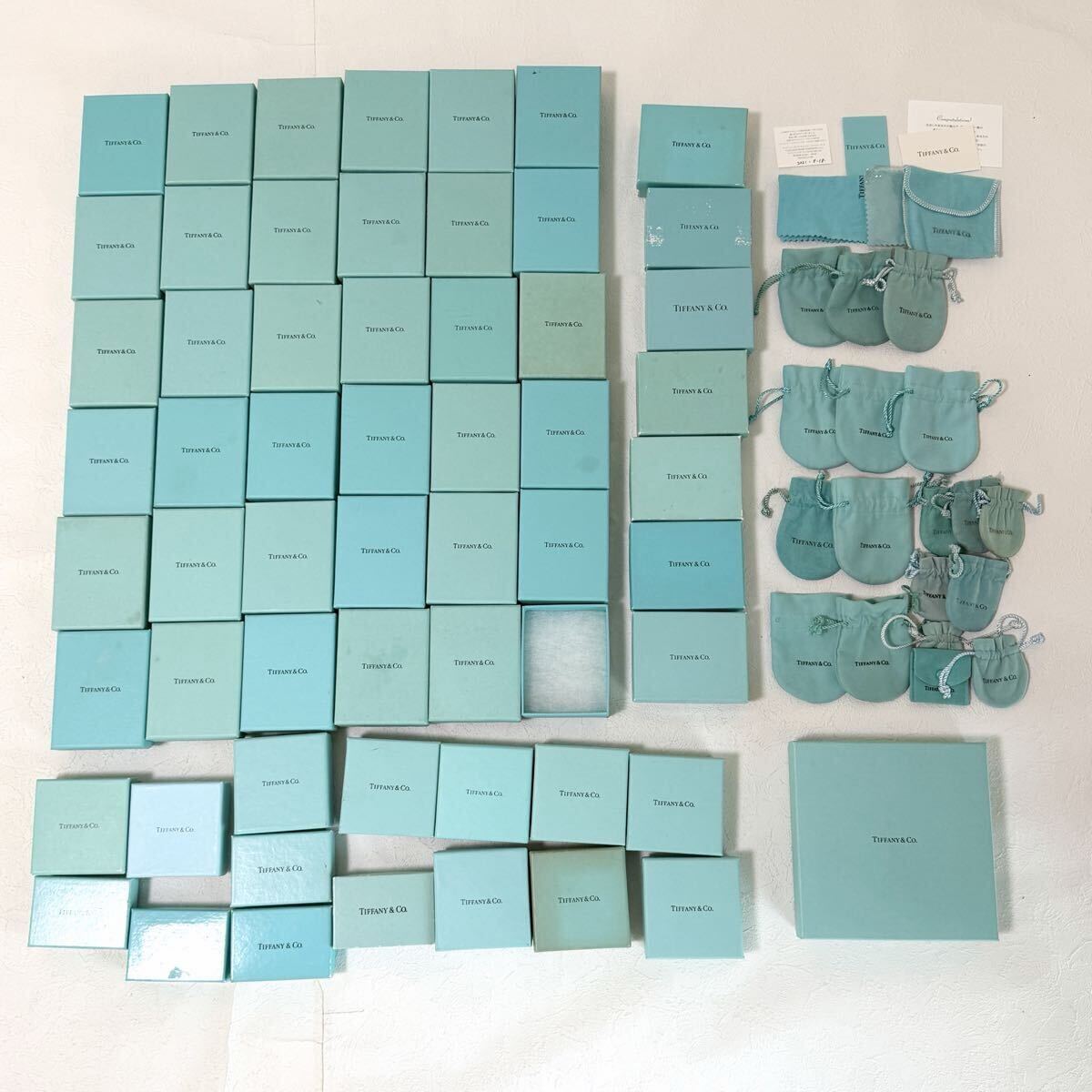 1円 1スタ 1円スタート ティファニー Tiffany 空き箱 箱59個 袋21枚 まとめ おまとめ セット 売りきり アクセサリーボックス拍卖