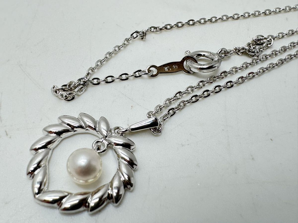 ◇MIKIMOTO ミキモト 本真珠 アコヤ真珠 パール SV刻印 ネックレストップ ネックレス シルバー系 レディース拍卖