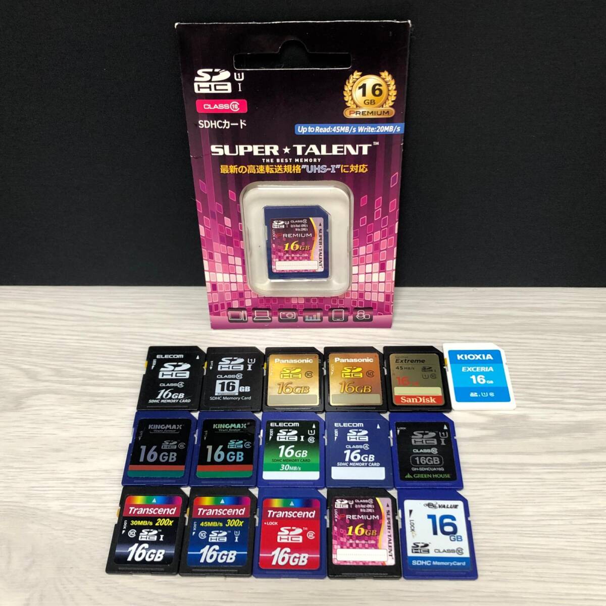 m355-0064-16 SDカード16GB SDHC 17枚 まとめ売り エレコム Panasonic Transcend KINGMAX 他 3DS 3DSLL 【初期化済】拍卖