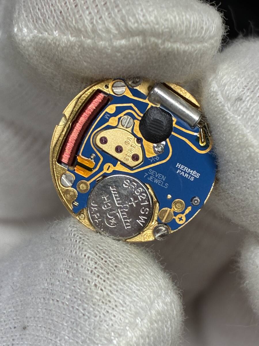 【可動品】Herms エルメス クォーツ ムーブメント ベース ETA Cal.956.112 リューズ・巻き芯・風防付属【現状】№68677②拍卖