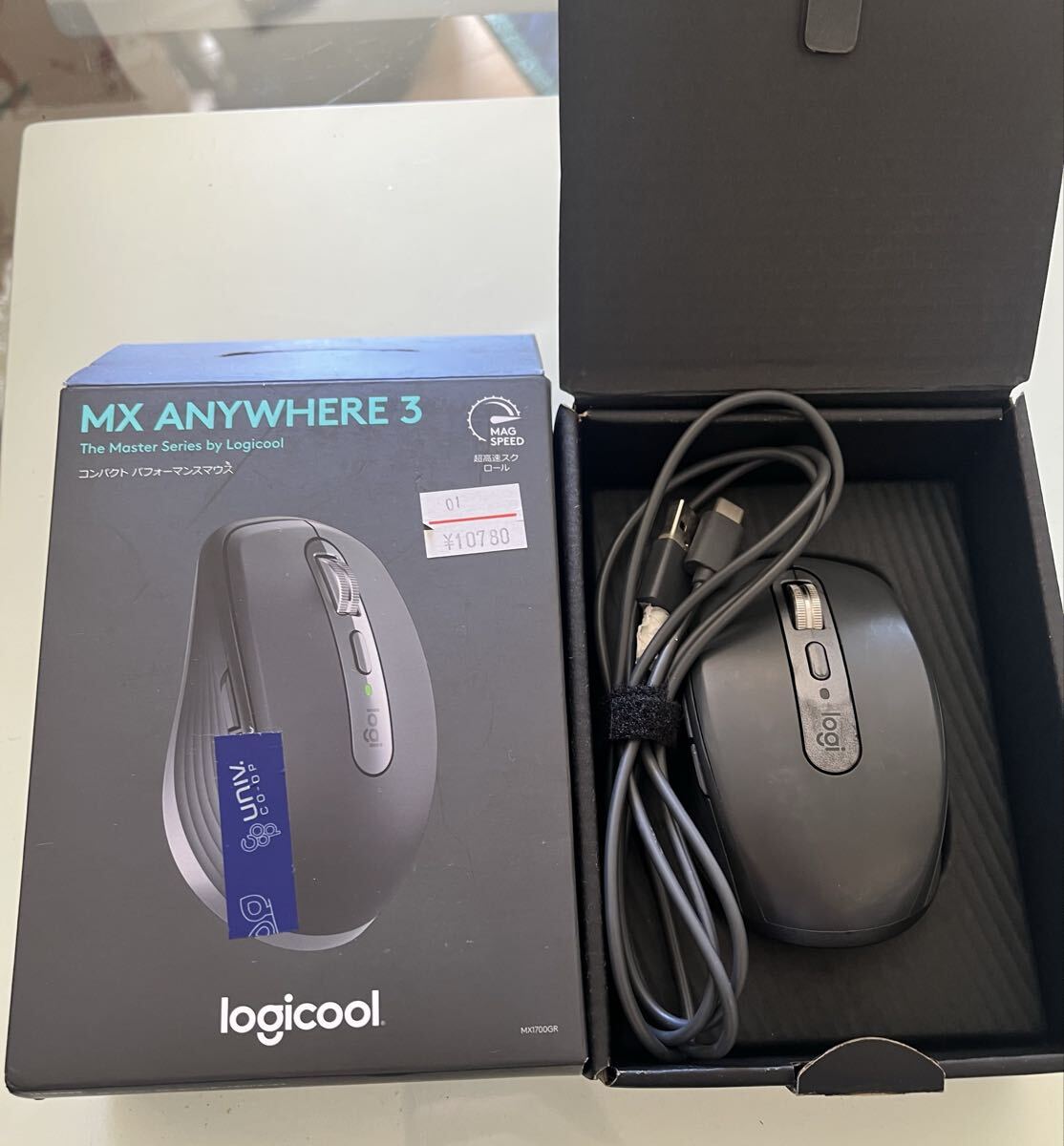 【難あり】Logicool MX Anywhere 3 MX1700GR グラファイト 元箱付 左クリック不良 USBレシーバー欠品拍卖