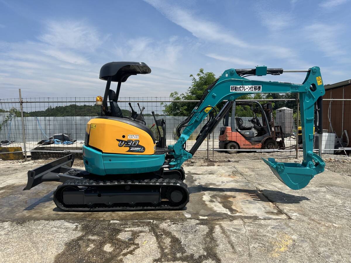 ユンボ クボタ ★クレーン仕様 ★U30-5 ★3トンクラス ★ ★ゴムクローラー新品★時間1298hr ★千葉県印西市拍卖