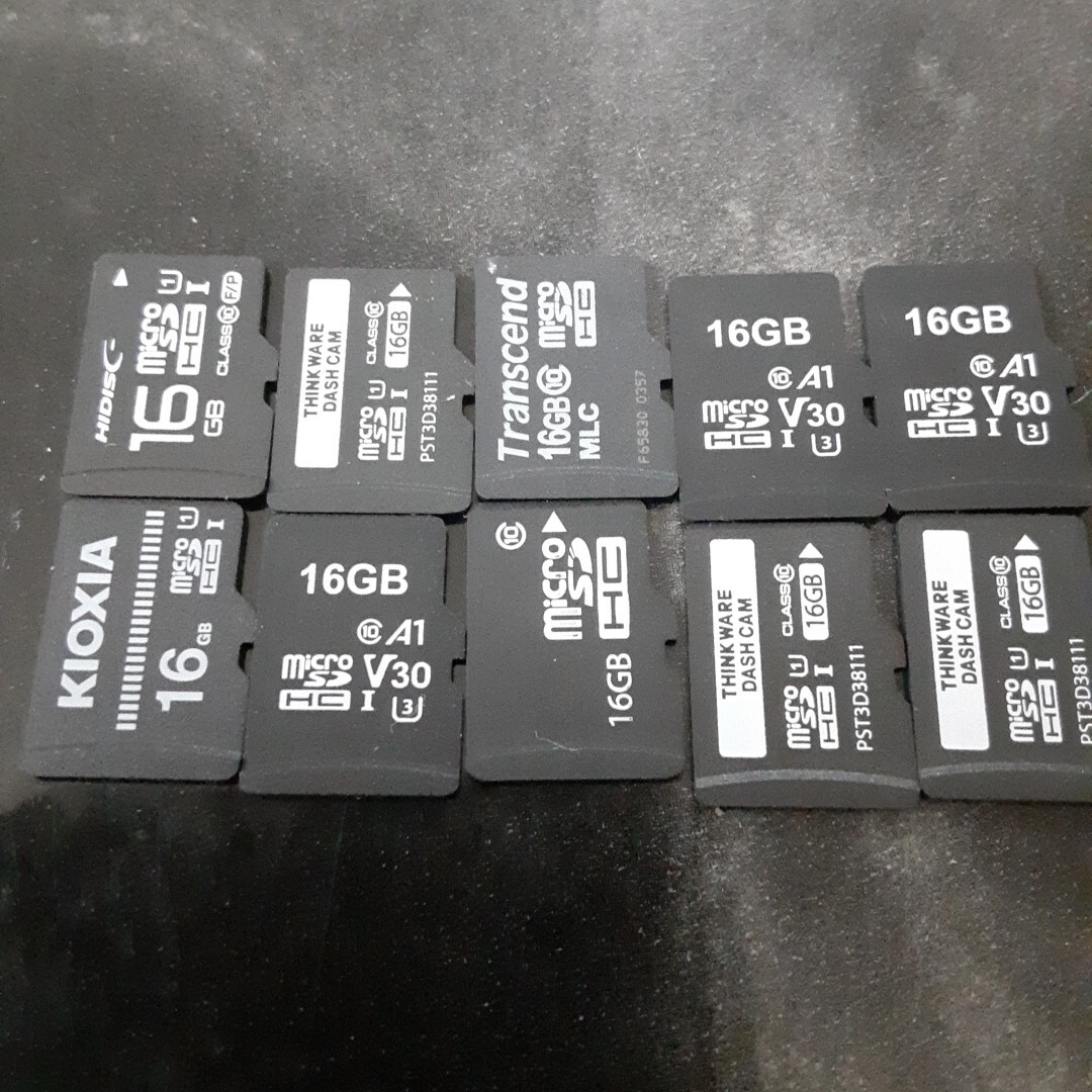 マイクロSDカード 16GB 10枚 合計160GB 中古品、データ消去フォーマット済みです。拍卖