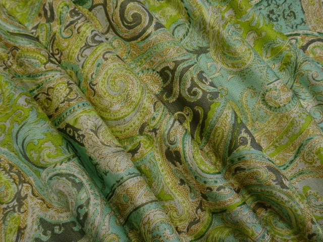 極/最高級絹編服地/SILK100%/天竺/ペイズリー柄/YL/4m/管w371拍卖