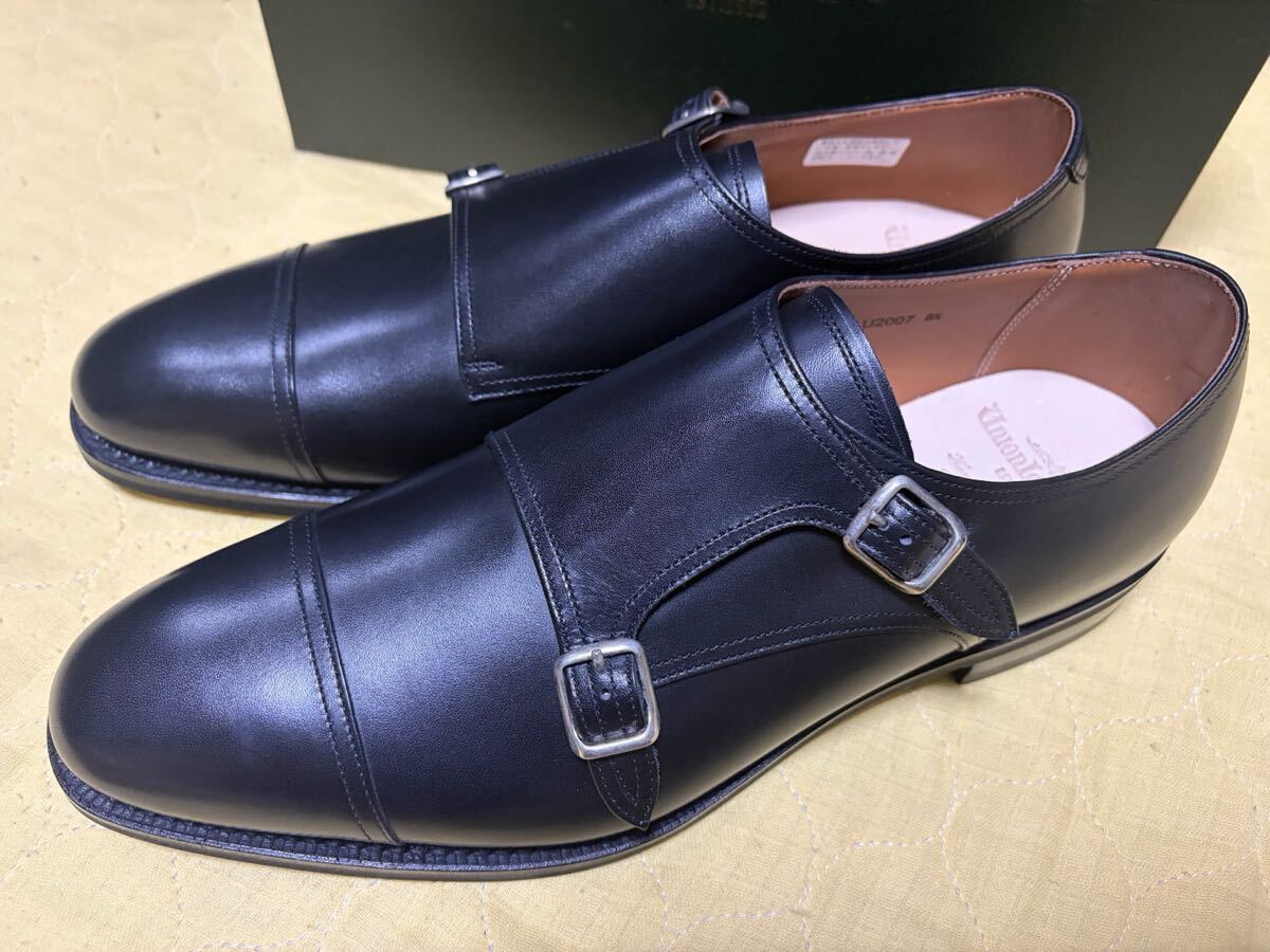 新品 未使用 ユニオンインペリアル ビジネスシューズ U2007 ブラック 黒 ダブルモンク 8.5EEE拍卖