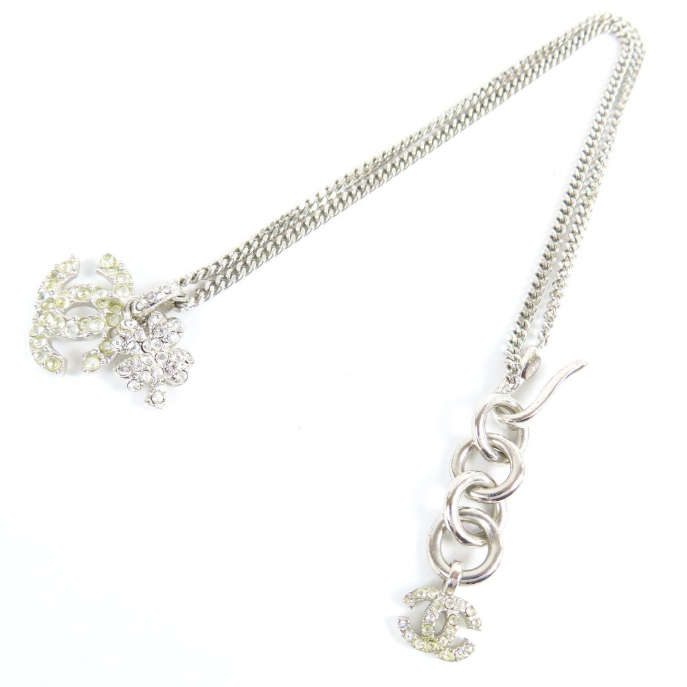 209288★1円スタート★CHANEL シャネル 極美品 ココマーク クロ―バー 04C アクセサリー ヴィンテージ ネックレス GP ラインストーン拍卖