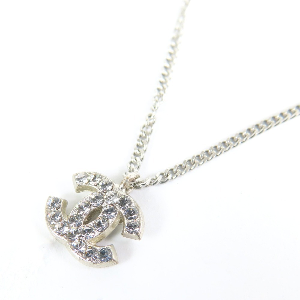 209348★1円スタート★CHANEL シャネル 未使用品 ココマーク 04A アクセサリー ヴィンテージ ネックレス GP ラインストーン シルバー拍卖