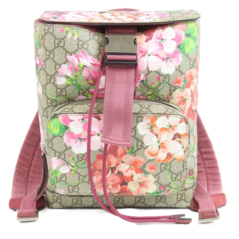 209363★1円スタート★GUCCI グッチ 新品同様美品 GGブルームス 巾着 410544 フラワー 花柄 バッグ バックパック リュック デイパック拍卖