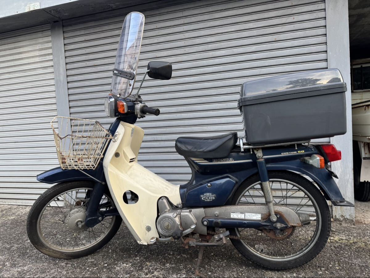 レストアベース 部品取り ホンダ スーパーカブ カスタム50 4速 角目 AA01 C50CMY 書あり 現状車両 ビジネス 不動車 純正 オリジナル 拍卖
